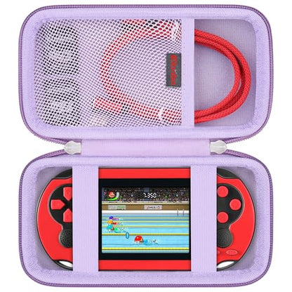 Elonbo Carrying Case for TaddToy/WELLST·G/Beijue/FAMILY POCKET/CCTU/X- JOYKIDS/GREENCREEK/Beico/KAVOYI/GuaiyeyeAP/TEBIYOU Handheld Game Console, Portable Electronic Gaming Player Bag, Purple - color: Purple