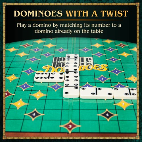 Calliope Games Double Double Dominoes - Mexican Train Domino Board Game With a Twist - Family Game For Game Night -2-4 Players | Double a Double to Double Your Score, Two Complete Sets Included, For Friends and Family Ages 8+