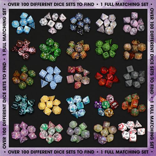 1985 Games Premium Mystery Dice, Set of 7 Polyhedral Dice, DND Dice Set, Premium RPG Dice, Suitable for Role Playing, Table Games (Premium Mystery Pack of 1) - color: Premium Mystery Dice, size: Pack of 1