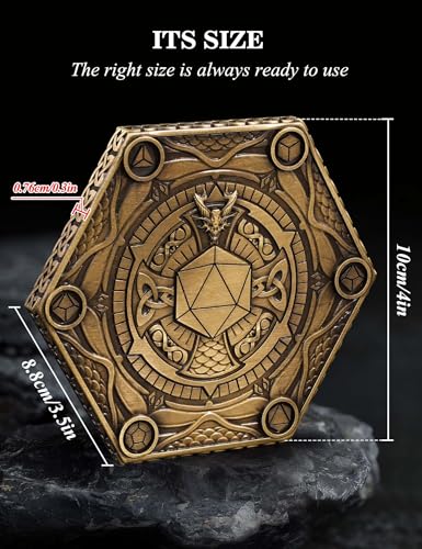 D&D Dice Set,7PCS Metal Dice for Dungeons and Dragons,Mini Dice Set with Pocket Watch Case,Role Playing Board Games Accessories (Dragon, Gold-S) - color: S-gold, style: Dragon