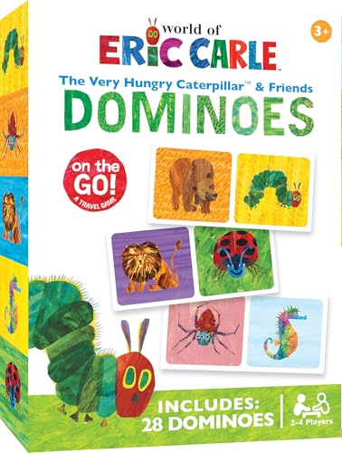 Masterpieces Eric Carle Colorful Picture Dominoes, 28 Piece | For Kids 3 and Up, Multi-Colored, Educational Game - style: Eric Carle