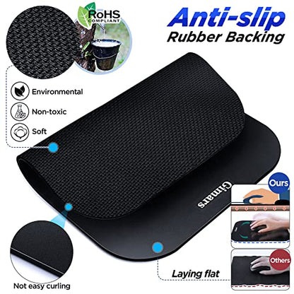 Gimars Large Smooth Superfine Fibre Memory Foam Ergonomic Mouse Pad Wrist Rest Support Mousepad with Nonslip Base for Laptop, Computer, Gaming&Office - color: black