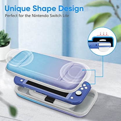 FINTIE Shockproof Carrying Case for Nintendo Switch Lite 2019 | Hard Shell Protective Cover, Portable Travel Storage Bag, Game Card / Micro SD Card Slots, Inner Pocket, Evening Ombre - color: evening ombre