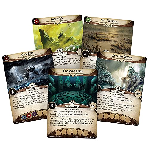 Arkham Horror The Card Game Devil Reef MYTHOS PACK | Horror Game | Mystery Game | Cooperative Card Game for Adults | Ages 14+ | 1-2 Players | Average Playtime 1-2 Hours | Made by Fantasy Flight Games - size: Mythos Pack, style: Devil Reef