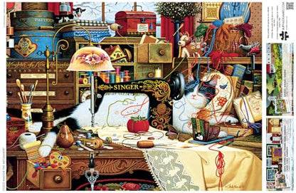 Buffalo Games - Charles Wysocki Maggie The Messmaker - 1000 Piece Puzzle | Art by Charles Wysocki, Frameable Art, Made in USA, Recycled Board, Includes Poster, Challenging, intermediate to expert