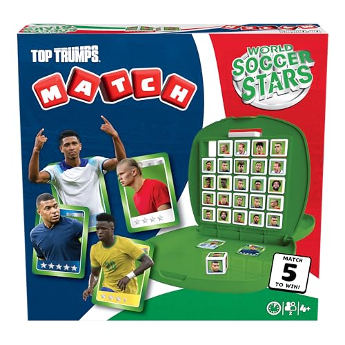Top Trumps Match Game World Soccer Stars - Family Board Games for Kids and Adults - Matching Game and Memory Game - Fun Two Player Kids Games - Memories and Learning, Board Games for Kids 4 and up