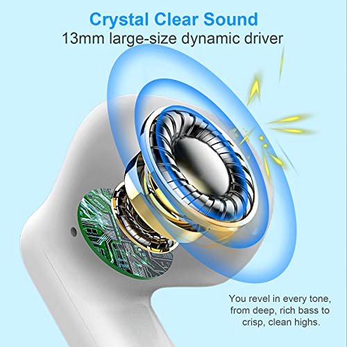 Wireless Earbuds, Bluetooth 5.4 Headphones in Ear with 4 Noise Cancelling Mic, Earbuds Stereo Bass, IP7 Waterproof Sports Wireless Earphones, 32H Playtime USB C Charging Buds White for Android iOS - color: White