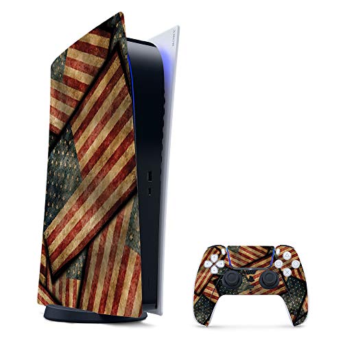 MightySkins Gaming Skin for PS5 / PlayStation 5 Digital Edition Bundle - Vintage American | Protective Viny wrap | Easy to Apply and Change Styles | Made in The USA - color: Vintage American, size: PS5 Digital Edition Bundle