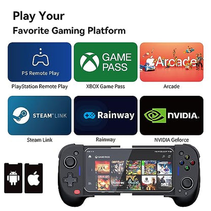 ShanWan Mobile Game Controller for iPhone and Android with Upgrade Design, Phone Case Support, PS Remote Play, Xbox Cloud, Steam Link, GeForce NOW, MFi Arcade Games - size: For iPhone & Android