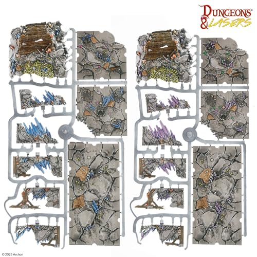 Dungeons & Lasers Prepainted Terrain Set for DND and Tabletop RPG Games - 5E Compatible with 28mm-32mm Scale Miniatures - Modular Design for Fast Assembly, Ages 14+