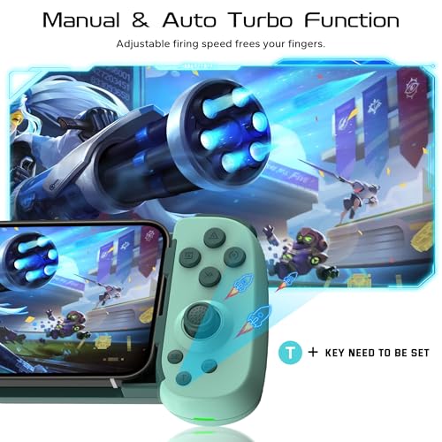 Joso Wireless Phone Controller for iPhone/Android, Mobile Game Controller with Hall Joystick Suitable for Xbox Cloud Gaming, PS Remote Play, Steam Link, Call of Duty & More - Green - color: Green | D6