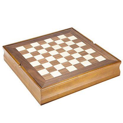 Hey! Play! 7-in-1 Classic Wooden Board Game Set – Old Fashioned Family Game Night Cards, Dice, Chess, Checkers, Backgammon, Dominoes and Cribbage (12-HY2691) - style: 7-in-1 Old Fashioned