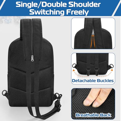 Rexmica Playmat Tube Case Bag Backpack for 6pcs Playmats(W14 x L24) | Shoulder Strap, Dice&Card Pockets, 3 Carrying Ways, Game Play Mat Tube Organizer Container Bag Fits for MTG/TCG Mat