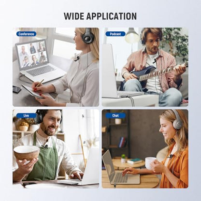 NEEWER USB Lapel Microphone, Plug & Play Mini Omnidirectional Clip On Lavalier Mic with 3.5mm Monitoring Headphones Jack for USB 2.0 Mac Windows PC Laptop Computer YouTube Skype Podcast Gaming, LM2 - style: 1 Pack w/USB A & 3.5mm TRS Plug