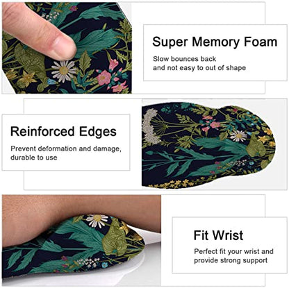 Lateefah Mouse Pad with Wrist Rest, 3-in-1 Gaming Mouse Pad, Keyboard Wrist Rest, Ergonomic Memory Foam Mousepad with Wrist Support for Computer Keyboard - color: Weeds