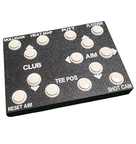 GSPRO Wireless Golf Simulation Control Box, 14 Large Tactile Buttons, RF Dongle Connection, Auto-Wake, No Programming Required, Hand-Built in USA, 11x8 Inches, GSPRO Software - color: Black