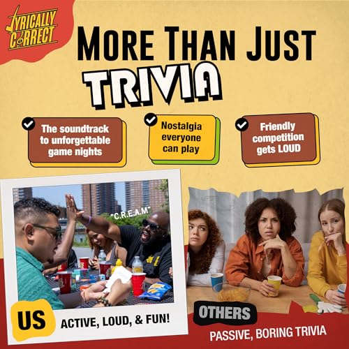 Lyrically Correct '90s & 00s Hip-Hop R&B 90s Nostalgia The OG Music Trivia | '90s & 2000s Hip-Hop & R&B Music Trivia Card Game for Family Game Nights, Parties, Cookouts & Music Lovers