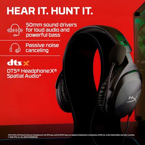 HyperX Cloud Stinger 2 – Gaming Headset, DTS Headphone:X Spatial Audio, Lightweight Over-Ear Headset with mic, Swivel-to-Mute Function, 50mm Drivers, PC Compatible, Black (Pack of 10) - color: Black, size: Wired (Pack of 10), style: Wired