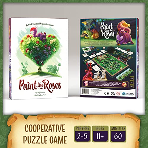 Paint the Roses Board Game | Cooperative Alice in Wonderland Deduction Game | 2-5 Players | Age 11+ | 60 Min