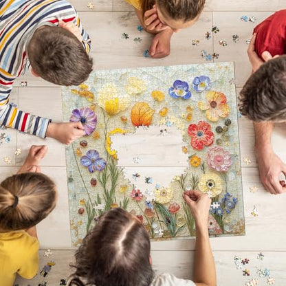 Jigsaw Puzzles for Adults 1000 Pieces, Stone Flowers | Floral Art with Vitality Style, Challenging Puzzle for Family Game Night, Square 24x24 Inches - color: Stone Flowers
