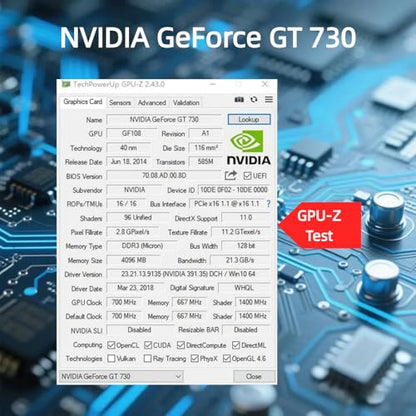XUANMO GT 730 Low Profile PC 4GB Graphics Card DDR3 DirectX 11 128 Bit, VGA/DVI-D/HDMI, PCI Express 2.0 x 16, Nvidia Video Card, Computer GPU - color: GT730 4GB