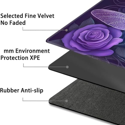 for MTG Game Playmat - 24 x 14 inches with Dices and Storage Bags, Non-Slip Base for TCG and Board Game Card Mats, Trading Card Games Mat, Dragonfly in Purple Rose Pattern Collectible Card Playmats - color: Jv-playmat-p7-1-d102