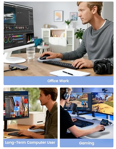 Meatanty Mouse Pad with Wrist Rest, Ergonomic Mouse Wrist Support, Desk Mouse Mat Computer Accessories, Soft Memory Foam Palm Hand Pain Relief, Non-Slip Laptop Cushion, Office Home Gaming School-Gray - color: Gray