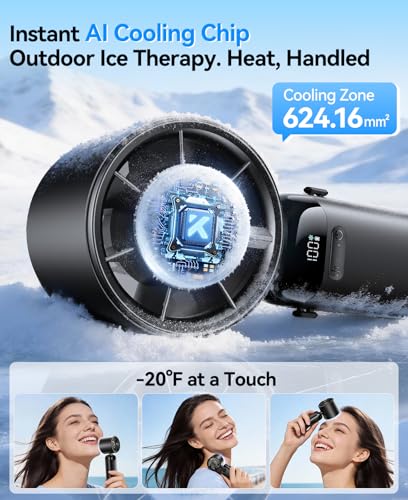 KIMMOO Handheld Portable Turbo Fan with Ice Cooler, Powerful 21000 RPM, Speed (1-199), Up to 14Hrs Cooling, Rechargeable Personal Fan, Small Pocket Hand Fans for Travel/Outdoor/Home/Office (Black) - color: Black
