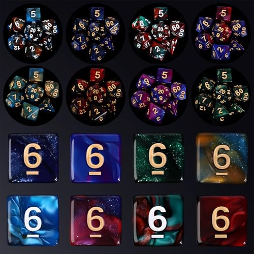 Coyeekn 35-Set DND Polyhedral Dice with Storage Pouch | 245 Total Polyhedral Dice, 7 Per Set, 35 Complete Dice Sets (D4-D20), Great for D&D, MTG & Tabletop RPG Games - color: 35set-245pcs