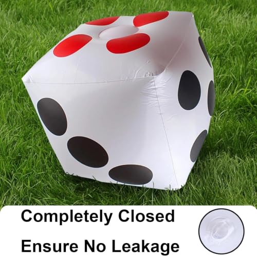 13" Jumbo Inflatable Dice, 2pack Outdoor Fun Giant Inflatable Dice Set and 12mm 10pcs Dice for Indoor and Outdoor Broad Game, Ludo and Pool Party | Includes 12mm 10pcs Dice, Indoor and Outdoor, Broad Game, Ludo and Pool Party