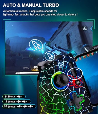 Mocagen Phone Controllers for iPhone/Android/Switch/Oled/Switch 2 - Hall Effect Joysticks & Triggers, Mobile Gaming Controller with 7 RGB Light, Macros, Turbo, Keylinker APP, Mac - size: Xbox Layout-Spider Silk