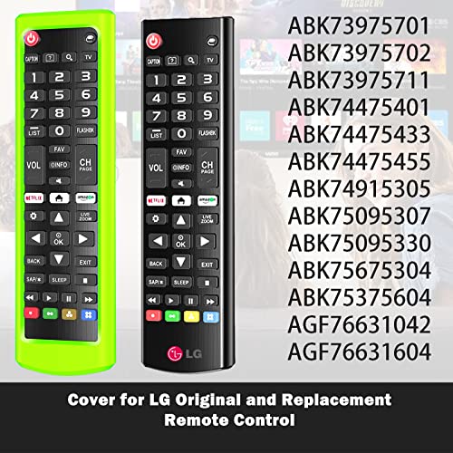 Case for LG TV Remotes, Remote Cover for LG Smart TV Remote Control AKB75095307 AKB75375604 AKB74915305 Original, Replacement Silicone Skin Sleeve Glow in The Dark Green - color: Green