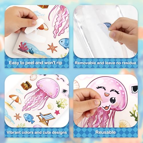 Dizdkizd Ocean Stickers for Kids, Make a Face Sea Animal Sticker Sheets with 10 Faces and 1 Scene Card, Under The Sea Party Favors, Fun Crafts Activities and Classroom Rewards - style: Marine