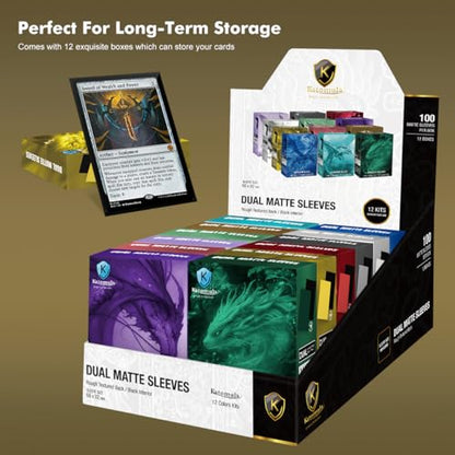 Lightning Yellow Dual Matte Card Sleeves, Katomula Card Sleeves for MTG, Standard Card Sleeve for MTG, PKM, Flesh & Blood - color: Lightning Yellow