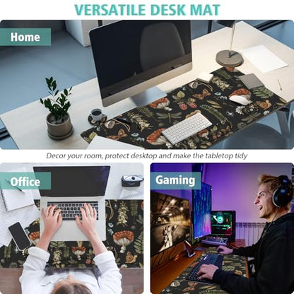 Mouse Pad Set Large Desk, Desk Matt for Desktop with Wrist Rest,Anti-Slip XXL Big Computer Ergonomic Mousepad with Wrist Support for Keyboard and Mouse(Plant) - color: Plant
