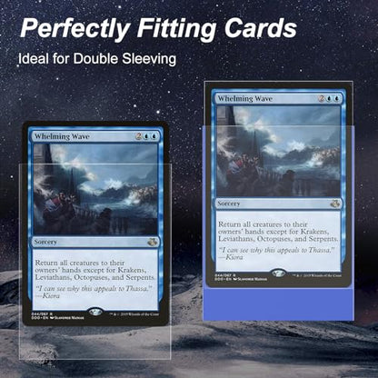 400 Pack Card Sleeves, 200 Matte Blue Trading Card Sleeve and 200 Perfect Fit Sleeves Ideal for Double-Sleeving, Compatible with MTG, TCG - color: Blue, size: 400 Pack