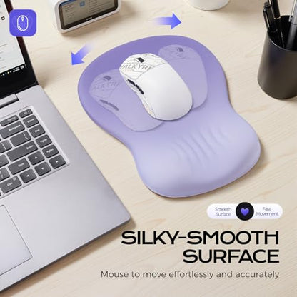 Ergonomic Mouse Pad with Wrist Rest - Purple Mousepad Wrist Support, Memory Foam with Massage Design Wrist Rest for Mouse - color: purple mouse wrist rest