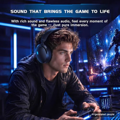 Acer 2.4GHz Wireless Gaming Headsets for PS5, PS4, PC, Switch, Tri-Mode Gaming Headphones with Noise Canceling Mic, Stereo Sound, 40+Hr Battery, 50mm Drivers - JetBlack - color: JetBlack