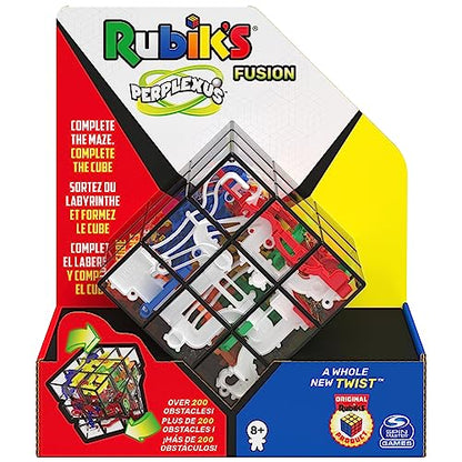 Rubik’s Perplexus Fusion 3x3 Gravity 3D Maze Game Brain Teaser Puzzle Ball | Anxiety Relief Items Cool Stuff | Sensory Toys for Adults & Kids Ages 8+ | Twist To Align Tracks & Guide Puzzle Cube, Challenging STEM Puzzle Develops Problem-Solving & Logic Ski