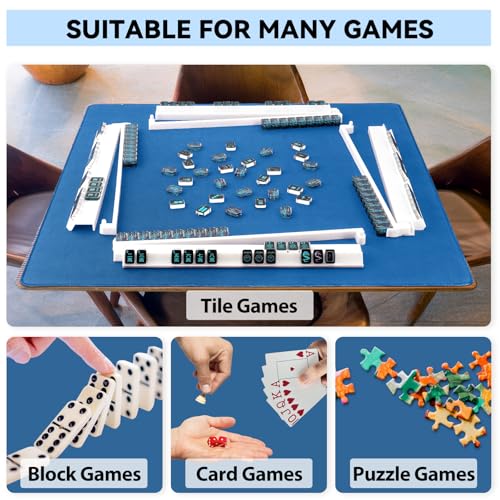 31.5'' Blue Mahjong Mat, Non-Slip Noise Reduction Gaming Mat for Mahjong | Gaming Mat with Carrying Bag for Mahjong, Poker, Card, Domino, Board Games, Dominoes,Cards & Tile Games - color: Blue2