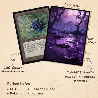 Black Mana - MTG Card Sleeves, 104ct, Standard Size, Smooth | Perfect for Double Sleeving, Smudge Resistant Matte Back, Standard 66x92mm - Compatible with Magic The Gathering & TCG Cards - color: Black Mana