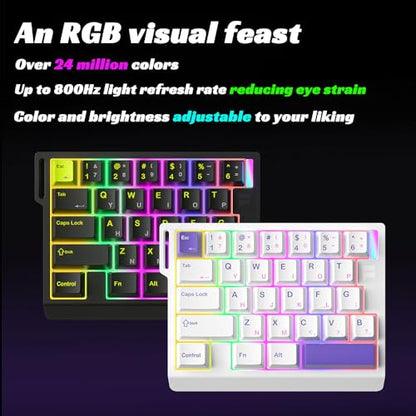 Left Handed Mini Gaming Kayboard 30% 29 keys Hall Effect Gaming Keypad,8K,0.01,Rapid Trigger,Swapable Mechanical Magnetic Switch,RGB,Portable One Hand Gaming Keypad for FPS/Rhythm Games PC/Mac,2nd KB - color: Black