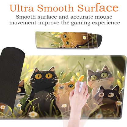 for MTG Playmat Non-Slip Rubber Play Mat with Storage Bag Combination, Ideal for Card Game Lovers TCG Play Mat, Cartoon Cat - color: Cartoon Cat