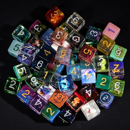 10 Pieces D6 Dice Set Random Color 16mm Polyhedral 6 Sided Dice for RPG and Other Tabletop Games - color: 10pcs D6 Random Color