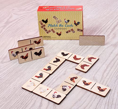 Boxer Gifts Match The Cocks Novelty Dominos Game Set | Funny Rude Secret Santa Gift for Her Wooden Pieces