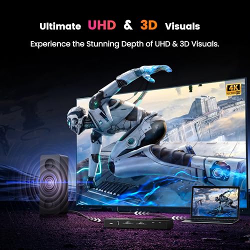 4x2 HDMI Matrix Switch, 4 in 2 Out Matrix HDMI Video Switcher Splitter + Optical & L/R Audio Output, Support Ultra HD 4K,3D 1080P, Audio EDID Extractor with IR Remote Control | HDMI Matrix Switch Supports Audio Extractor, Auto Downscaler, HDMI2.0, HDCP2.2