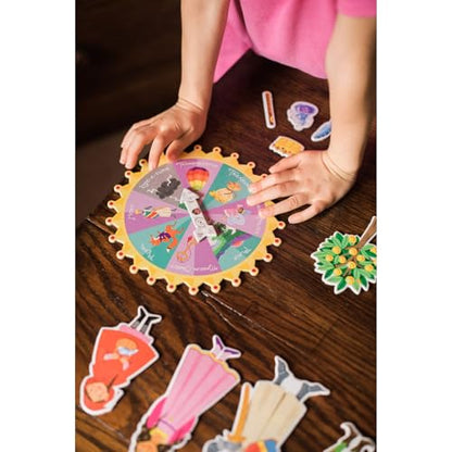 eeBoo Fairytale Spinner Game, Story Building Game, Ages 5+, 2-4 Players | Introduces storytelling & creative thinking. Includes spinner & thematic pieces to create your own story. 15 minute game play - style: Fairytale