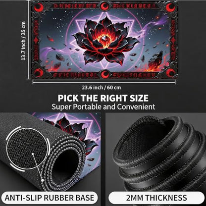 for MTG Playmat, for TCG Play Mat, 24 x 14 inches, Magic Game Card Mat Commander Playmat,Trading Card Inked Game Mat,Battle Game Rubber Non-Slip Mat - Lotus - color: Lotus