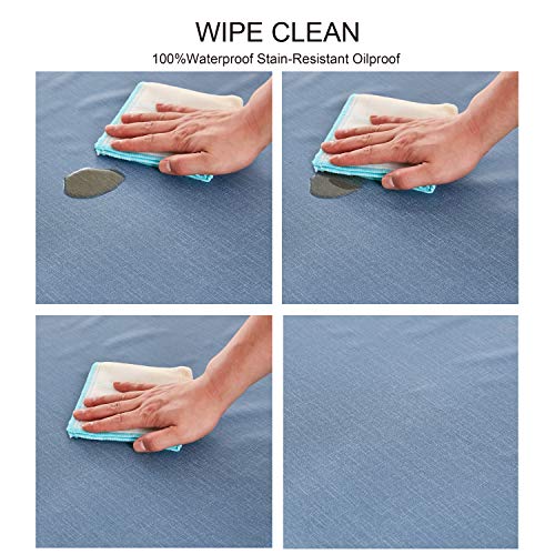 NLMUVW 42 Inch Square Vinyl Tablecloth, Small PVC Table Cloth Heavy Duty Table Cover Waterproof Wipe Clean for Kitchen Dining Picnic, Blue, 42 x 42 inch - color: Blue, size: 42" x 42" (Square)