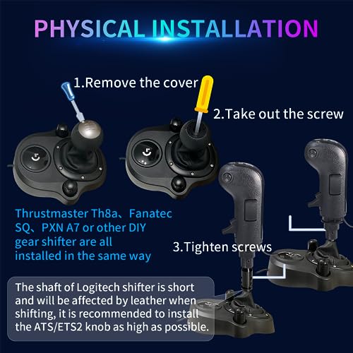 HCXLELD USB Shifter Knob for ATS & ETS2 PC For Logitech G29 G920 G923 Driving Force Shifter Thrustmaster Th8a Th8s Fanatec SQ PXN A7 and other DIY shifter